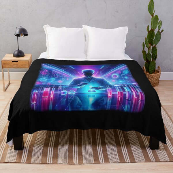 Item preview, Neon Cyberpunk Scientist - Futuristic Chemistry Lab designed and sold by MouradStudio.