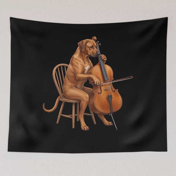 Item preview, Rhodesian Ridgeback Playing Cello Player Cellist Dog Lover designed and sold by TerryConnells.