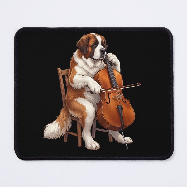 Item preview, Saint Bernard Playing Cello Player Cellist Dog Lover designed and sold by TerryConnells.