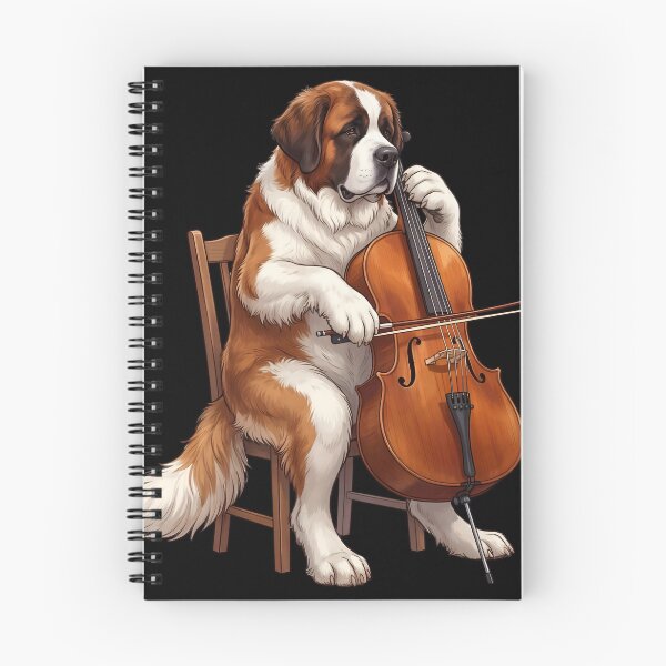 Item preview, Saint Bernard Playing Cello Player Cellist Dog Lover designed and sold by TerryConnells.