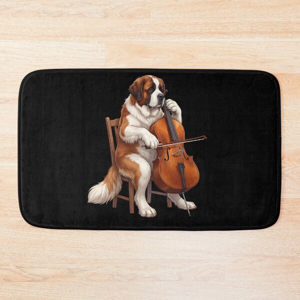Item preview, Saint Bernard Playing Cello Player Cellist Dog Lover designed and sold by TerryConnells.