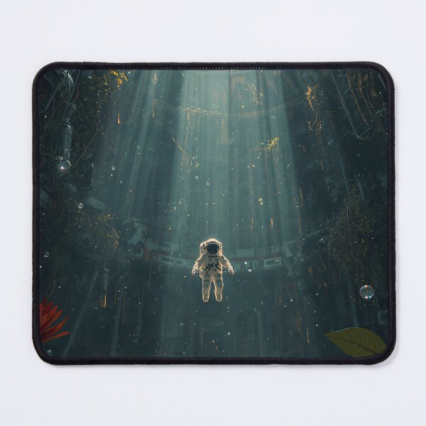 Item preview, Astronaut Abandoned Space Station Alien Plants Overgrown Art designed and sold by Kynura.