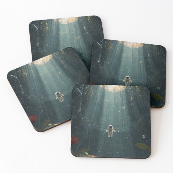 Item preview, Astronaut Abandoned Space Station Alien Plants Overgrown Art designed and sold by Kynura.