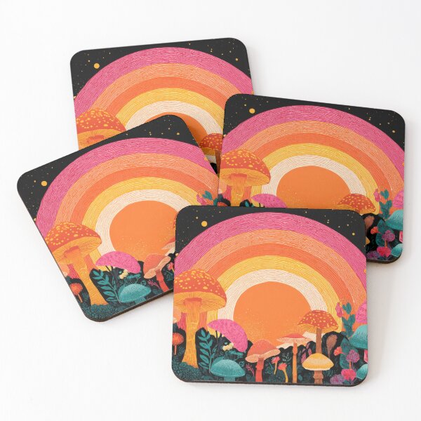 Item preview, Mushrooms beneath a rainbow designed and sold by anytka.