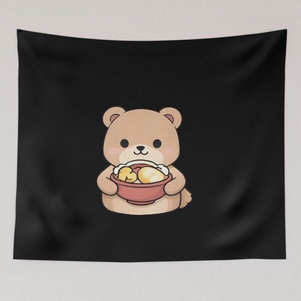 Item preview, Cute Kawaii Bear Eating Japanese Ramen Bowl designed and sold by Trendora90.