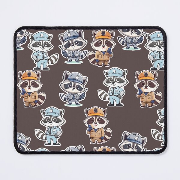 Item preview, Cute Security Guard Raccoon Pattern Cartoon Sticker Design designed and sold by ChernivtsiSkoda.