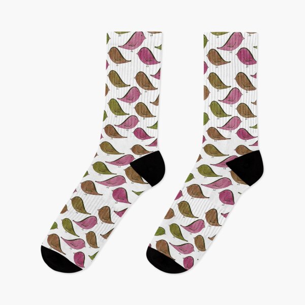 Item preview, Watercolor Birds in Pink, Brown, and Green designed and sold by CurioEphemeres.