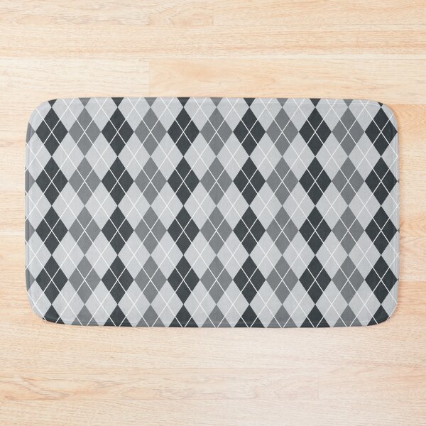 Item preview, Charcoal Silver - Minimalist Urban Argyle Pattern designed and sold by koohstudio.