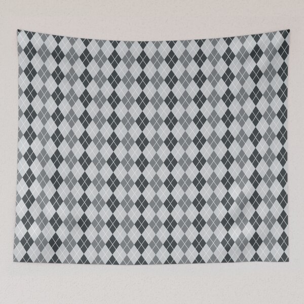 Item preview, Charcoal Silver - Minimalist Urban Argyle Pattern designed and sold by koohstudio.