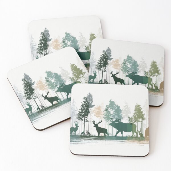 Item preview, Wildlife in a forest at dawn designed and sold by anytka.