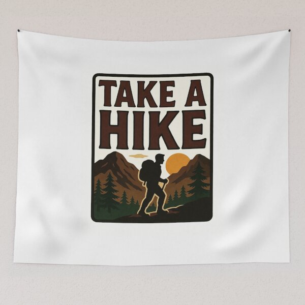 Item preview, Take a Hike Adventure Awaits Outdoor Badge Design designed and sold by CH-4TEE.