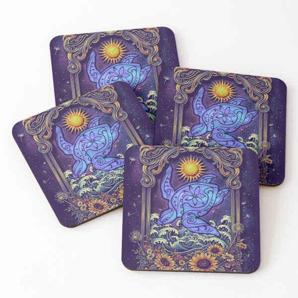 Item preview, Celestial Honu Tarot – Midnight Sun & Sea Flowers designed and sold by sunnthreads.