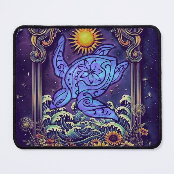 Item preview, Celestial Honu Tarot – Midnight Sun & Sea Flowers designed and sold by sunnthreads.