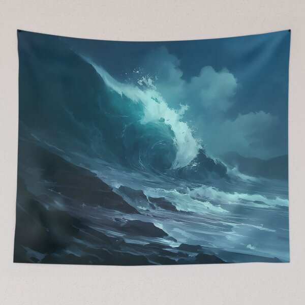 Item preview, Towering Ocean Wave Crashing Storm Coast designed and sold by Christian Weiss.
