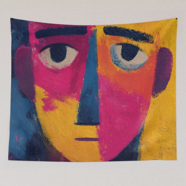 Item preview, Colorful face art with bold features designed and sold by anytka.