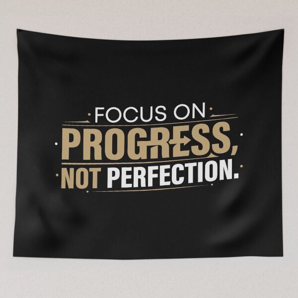 Item preview, Focus on Progress Gold Quote Art designed and sold by ezdsigns.
