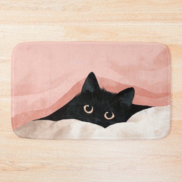 Item preview, Black cat peeking from under blanket designed and sold by anytka.