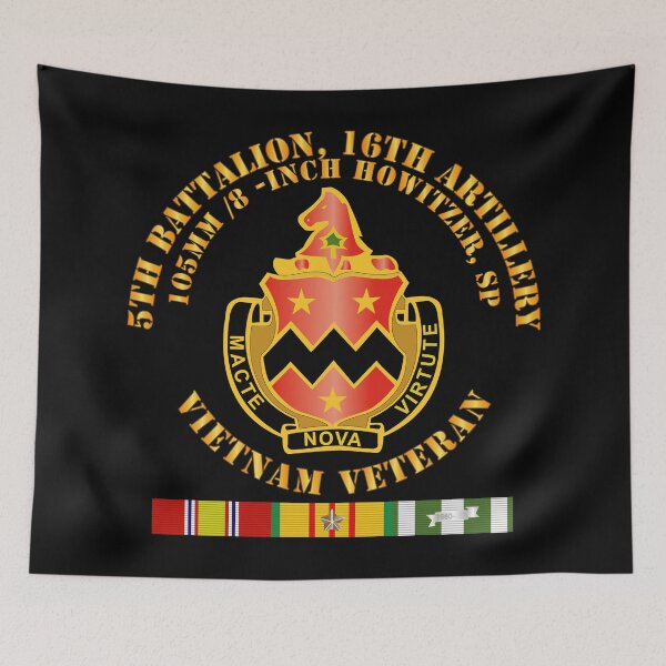 Item preview, Army - 5th Battalion, 16th Artillery w SVC Ribbon V2 designed and sold by Military Insignia Products.