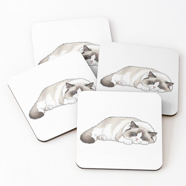 Item preview, Ragdoll Sleepy Plop Cat Design designed and sold by pumsquare.