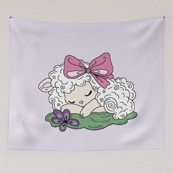 Item preview, Cute Aesthetic Sleeping Sheep designed and sold by RoselleArt.