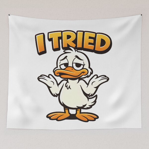 Item preview, Funny Duck Shirt – I Tried – Sarcastic Duck Cartoon Humor designed and sold by bazstees54.