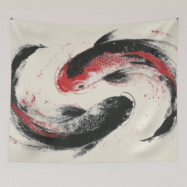 Item preview, Two fish swim in a circle together designed and sold by anytka.