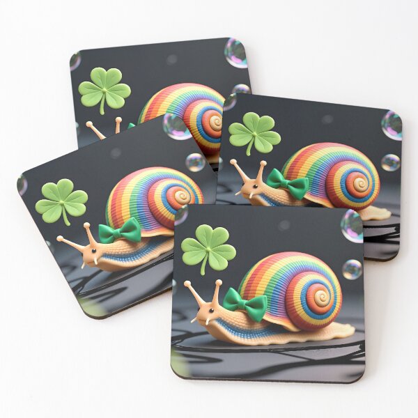 Item preview, Cute St Patricks Day Rainbow Lucky Snail  designed and sold by Found Dream.