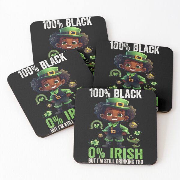 Item preview, Black Leprechaun Drinking Funny Irish St Patricks Humor Graphic Shirt designed and sold by playrify.