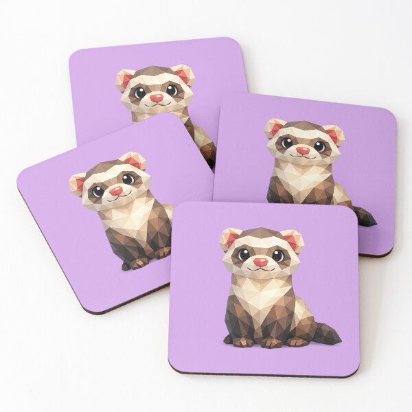 Item preview, Cute Low Poly Geometric Ferret Illustration designed and sold by AndreBarnard.