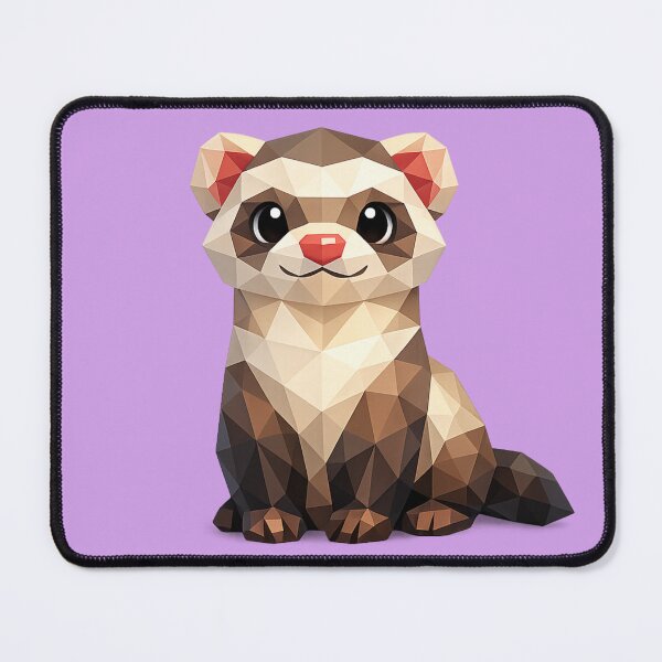 Item preview, Cute Low Poly Geometric Ferret Illustration designed and sold by AndreBarnard.