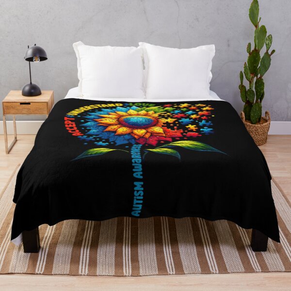 Item preview, Autism Awareness Sunflower Puzzle Accept Understand Love Support Graphic Tee designed and sold by playrify.
