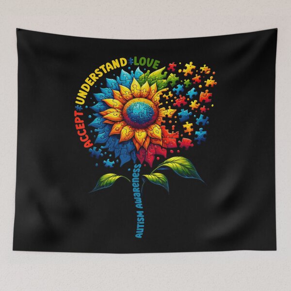 Item preview, Autism Awareness Sunflower Puzzle Accept Understand Love Support Graphic Tee designed and sold by playrify.