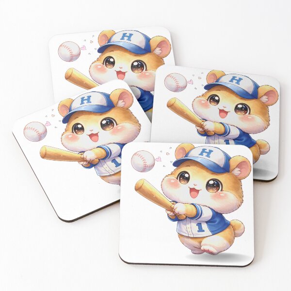 Item preview, Kawaii Hamster Playing Baseball. designed and sold by Lylysun.