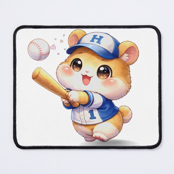 Item preview, Kawaii Hamster Playing Baseball. designed and sold by Lylysun.