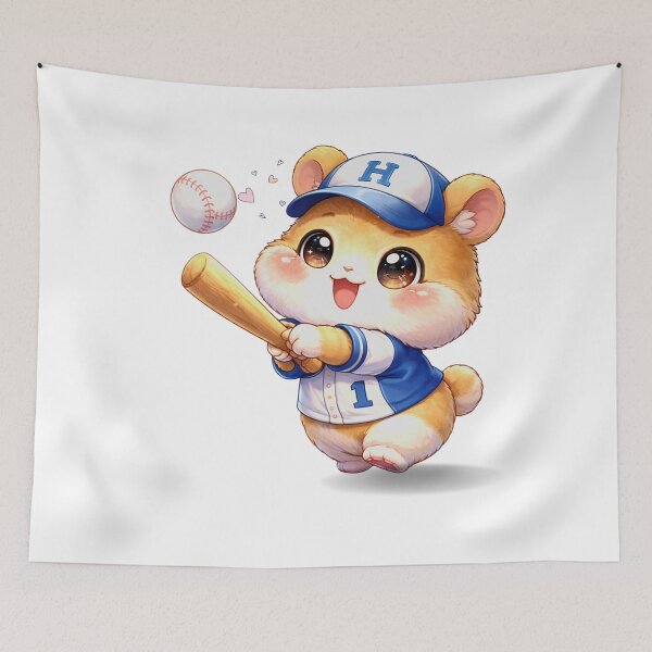 Item preview, Kawaii Hamster Playing Baseball. designed and sold by Lylysun.