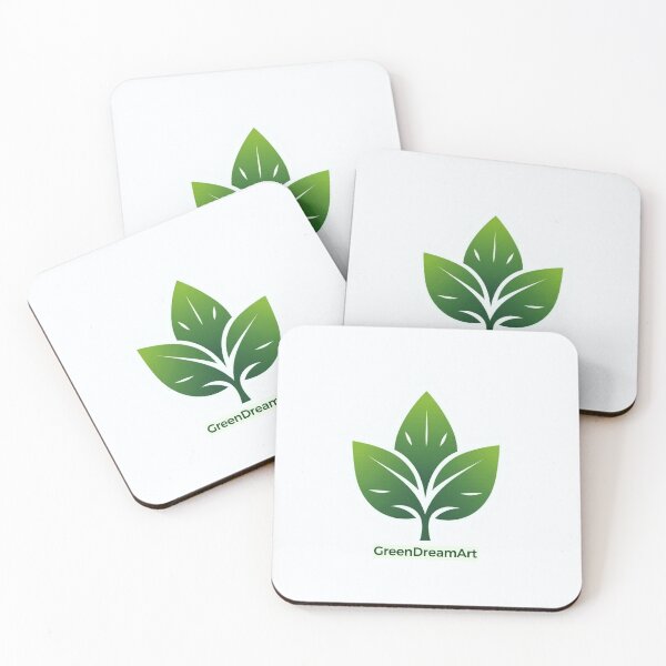Item preview, Minimalist logo design with three green leaves. designed and sold by GreenDreamArt.