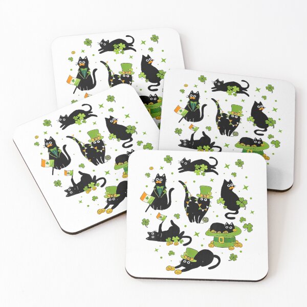 Item preview, St Patricks Black Cats Lucky Shamrock Cute Irish Graphic Shirt designed and sold by CiranoSkasnot.