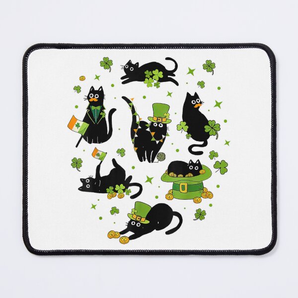 Item preview, St Patricks Black Cats Lucky Shamrock Cute Irish Graphic Shirt designed and sold by CiranoSkasnot.