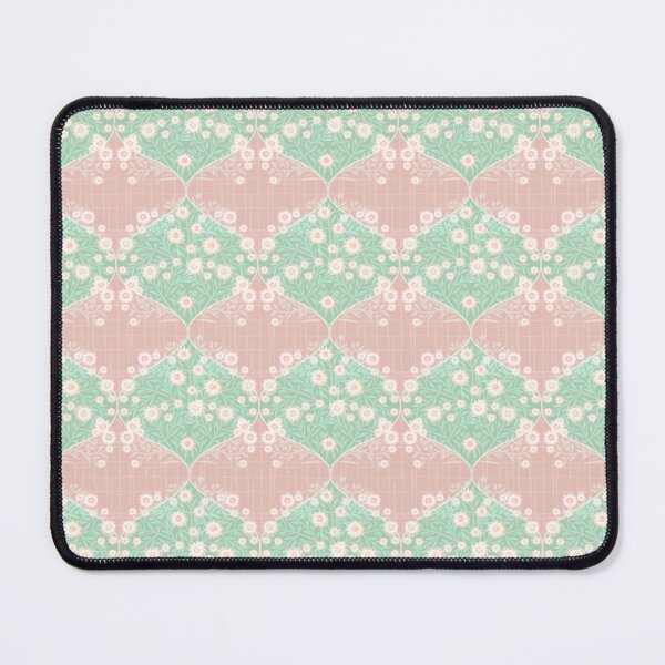 Item preview, Pink and green cottagecore daisies pattern designed and sold by KateKeoganDesign.