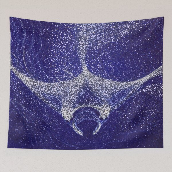 Item preview, Manta ray swims through dark waters designed and sold by anytka.