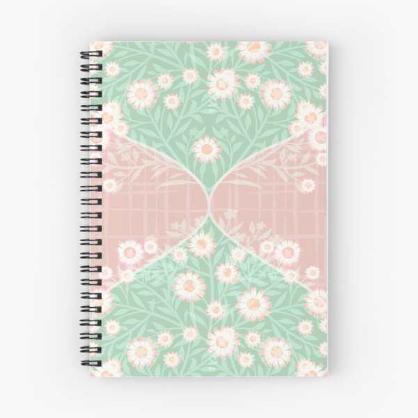 Item preview, Pink and green cottagecore daisies pattern designed and sold by KateKeoganDesign.