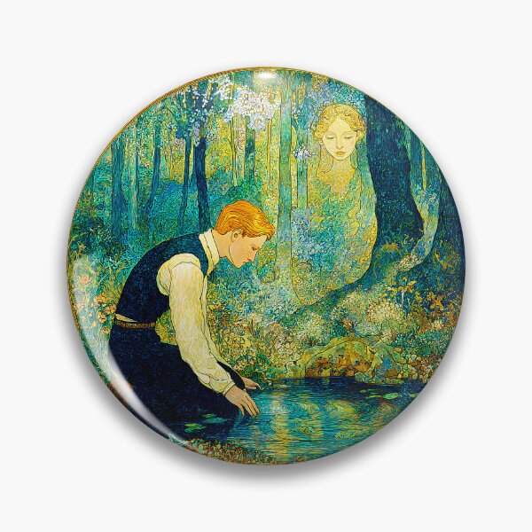 Item preview, Echoes of Narcissus | Greek Myth Reimagined in Art Nouveau Style designed and sold by Stoneflower-Art.