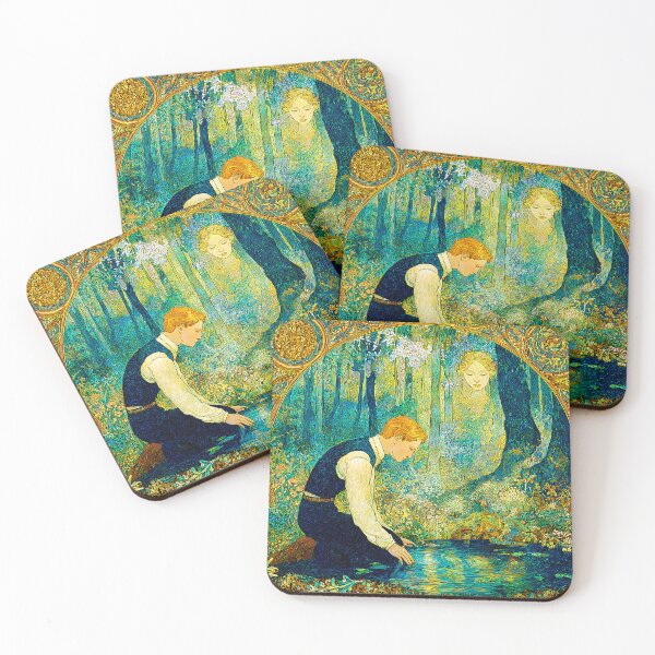 Item preview, Echoes of Narcissus | Greek Myth Reimagined in Art Nouveau Style designed and sold by Stoneflower-Art.