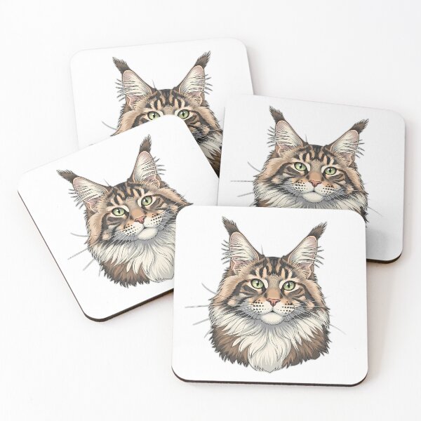 Item preview, Maine Coon Friendly Bust Cat Design designed and sold by pumsquare.