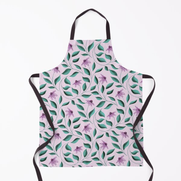 Item preview, Purple Coneflowers and Leaves on Soft Pink with Hand Drawn Texture designed and sold by Karima Deiss.