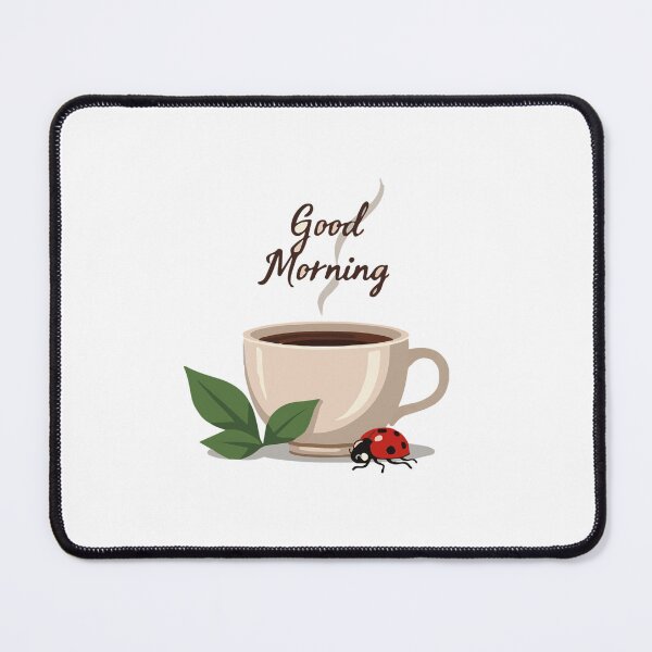 Item preview, Good Morning Coffee with Ladybug and Three Leaves designed and sold by GreenDreamArt.
