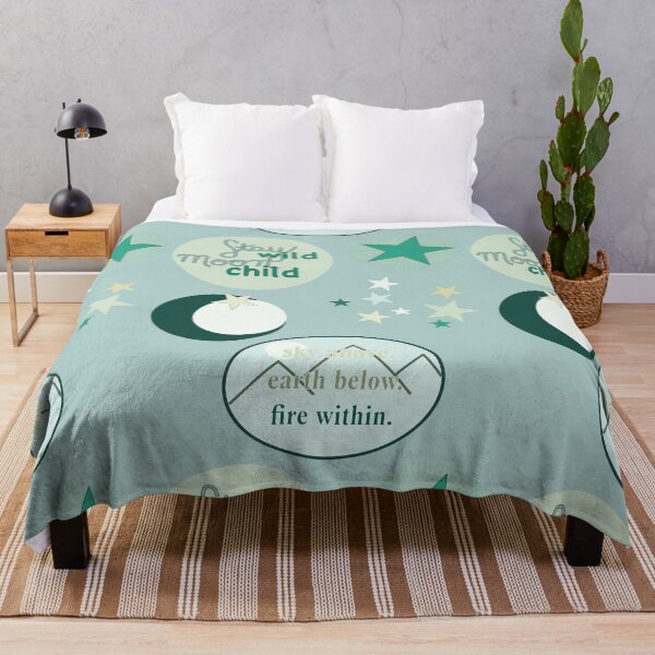 Item preview, Stay Wild Moon Child | Celestial Quote with Mountain and Stars designed and sold by The Amber Bird.