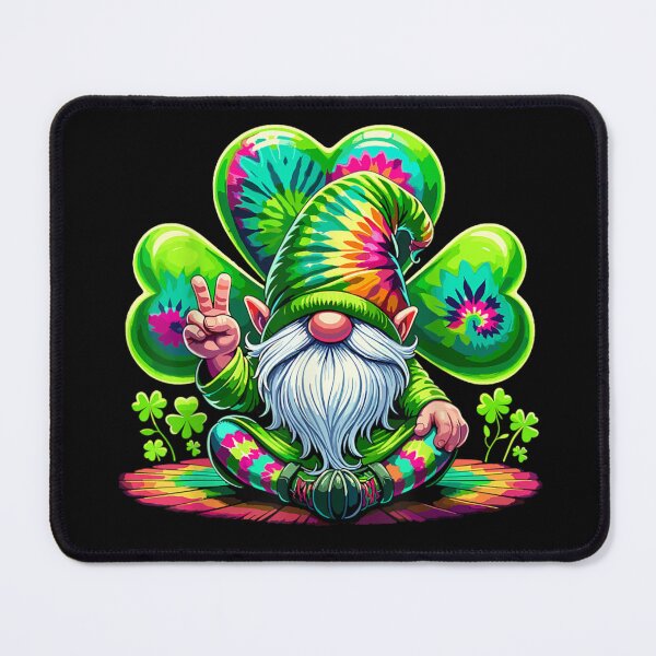 Item preview, Tie Dye Shamrock Gnome Peace Sign Cute St Patricks Day Art designed and sold by CiranoSkasnot.