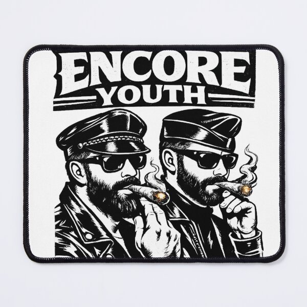 Item preview, Encore Youth – 90s Leather Culture Graphic | Black & White Retro Illustration by Smashed Apples designed and sold by SmashedApples.