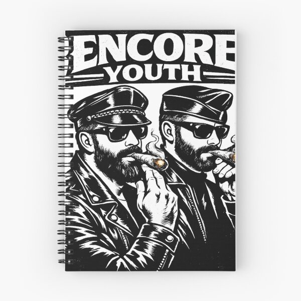 Item preview, Encore Youth – 90s Leather Culture Graphic | Black & White Retro Illustration by Smashed Apples designed and sold by SmashedApples.
